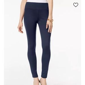INC skinny pull on ponte pants Navy